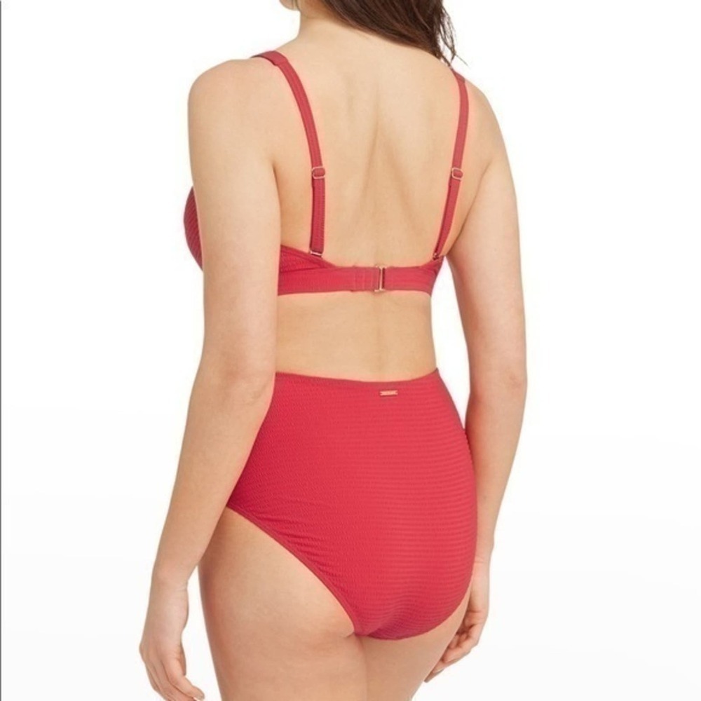 Sea Level Essentials Mid Rise Bikini Bottom Red Size 6 US NWT - Picture 2 of 5